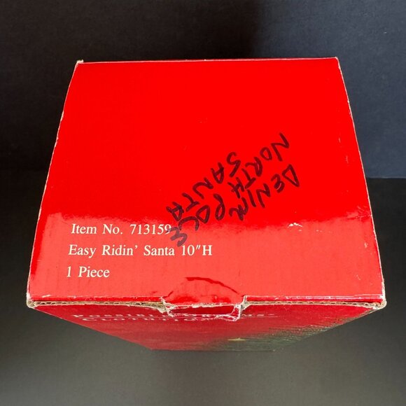 1997 Clothtique Possible Dreams Easy Ridin Santa Figure In Biker Jacket & Jeans - Picture 15 of 16